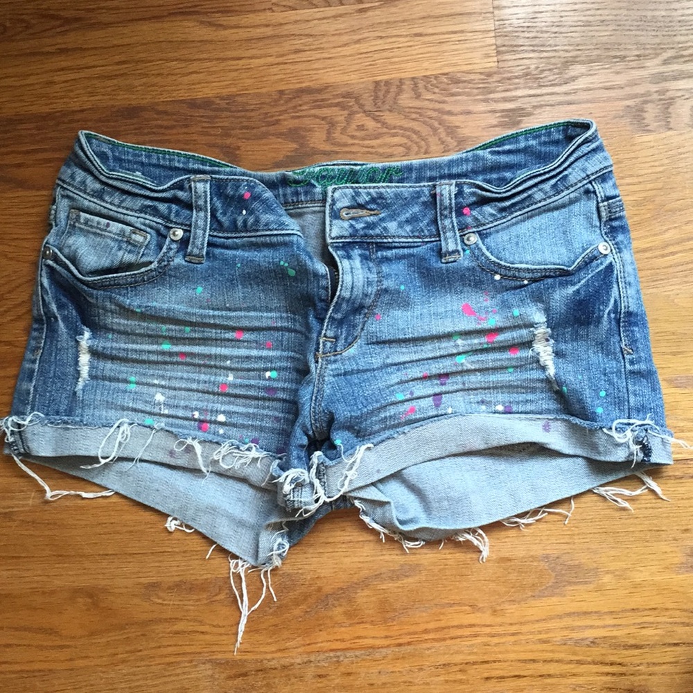 Paint splattered shorts